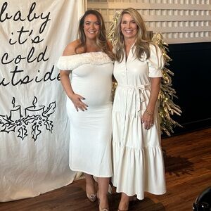 Ivory faux leather midi dress with tie belt